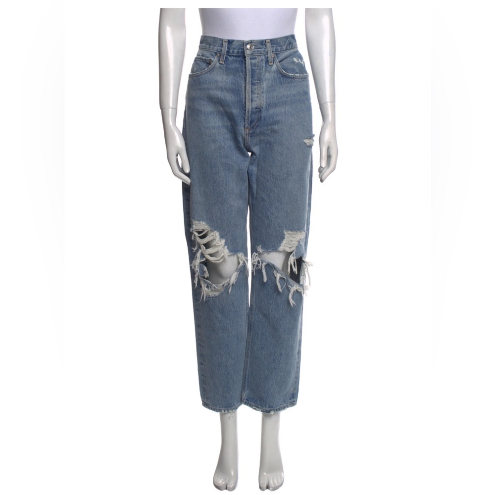 AGOLDGE high-rise straight leg jeans, blue, US 27